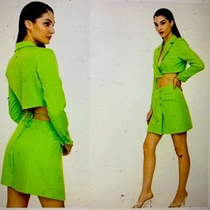 Zara neon wrap blazer